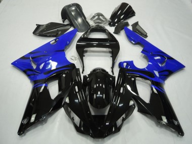00-01 Schwarz Flamme & Blau R1 Motorrad Verkleidung