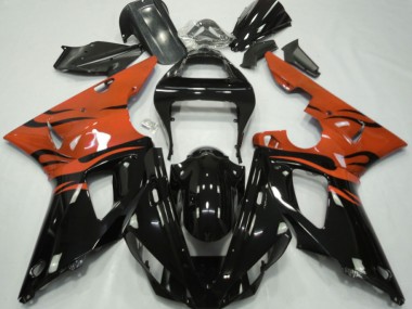 00-01 Schwarz Flamme & Orange R1 Motorrad Verkleidung