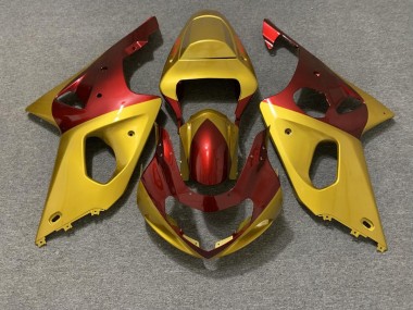 00-02 Gold & Rot GSXR 1000 Motorrad Verkleidung