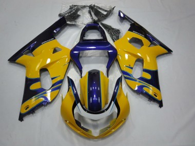 01-03 Gelb Blau GSXR 600-750 Motorrad Verkleidung