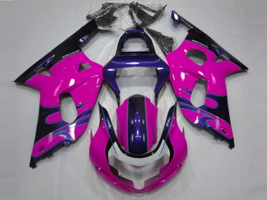 01-03 Glanzrosa & Blau GSXR 600-750 Motorrad Verkleidung