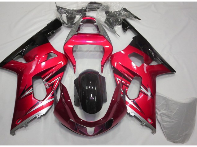 01-03 Rot & Silber GSXR 600-750 Motorrad Verkleidung 01-03 Rot & Silber GSXR 600-750 Motorrad Verkleidung