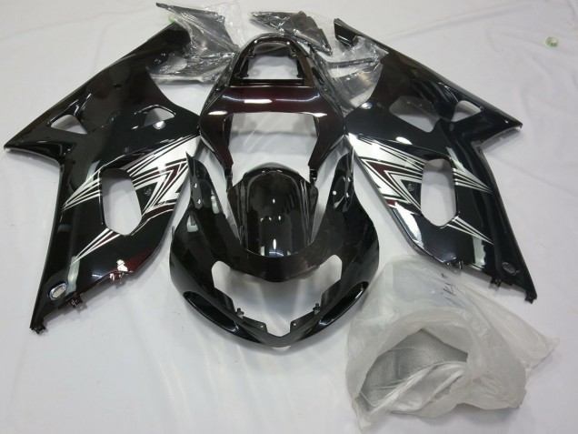 01-03 Schwarz Silber Glanz GSXR 600-750 Motorrad Verkleidung 01-03 Schwarz Silber Glanz GSXR 600-750 Motorrad Verkleidung