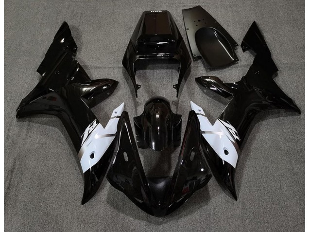 02-03 Schwarz Glänzend Weiß & Silber R1 Motorrad Verkleidung 02-03 Schwarz Glänzend Weiß & Silber R1 Motorrad Verkleidung