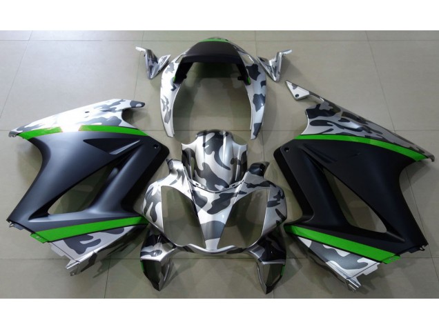 02-12 Grau Tarnung & Grün VFR800 Motorrad Verkleidung