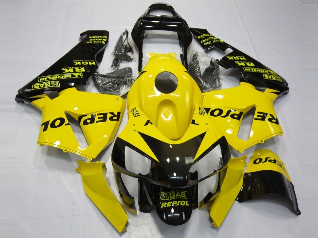 03-04 Gelb Glänzend Repsol CBR600RR Motorrad Verkleidung 03-04 Gelb Glänzend Repsol CBR600RR Motorrad Verkleidung