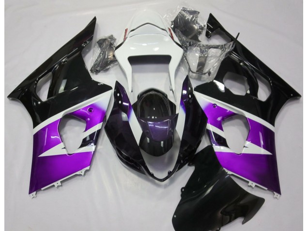 03-04 Glanz Lila & Weiß GSXR 1000 Motorrad Verkleidung 03-04 Glanz Lila & Weiß GSXR 1000 Motorrad Verkleidung