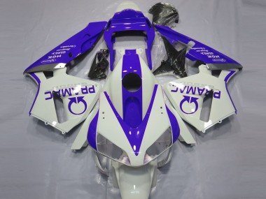 03-04 Glänzend Weiß & Blau Pramac CBR600RR Motorrad Verkleidung