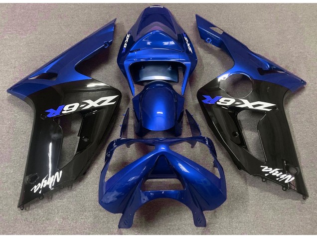 03-04 Glänzend Blau & Schwarz ZX6R Motorrad Verkleidung