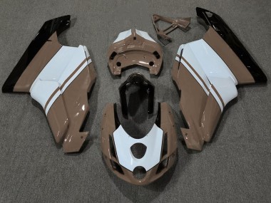 03-04 Glänzend Braun & Weiß Ducati 749 999 Motorrad Verkleidung