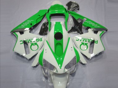 03-04 Glänzend Weiß & Grün Pramac CBR600RR Motorrad Verkleidung