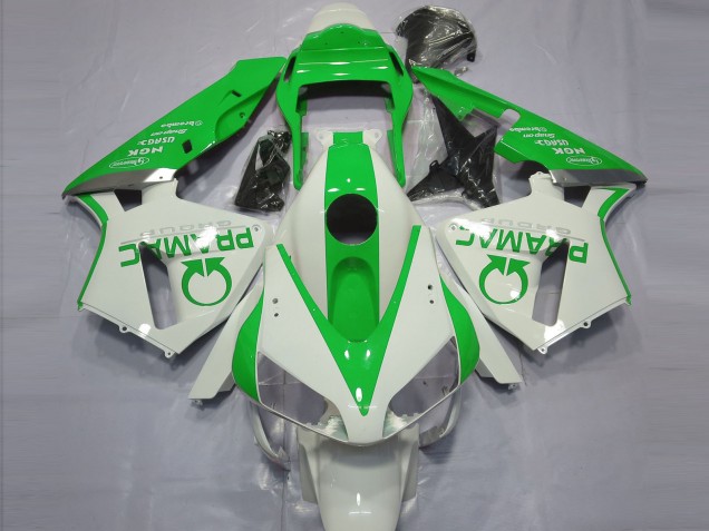 03-04 Glänzend Weiß & Grün Pramac CBR600RR Motorrad Verkleidung 03-04 Glänzend Weiß & Grün Pramac CBR600RR Motorrad Verkleidung