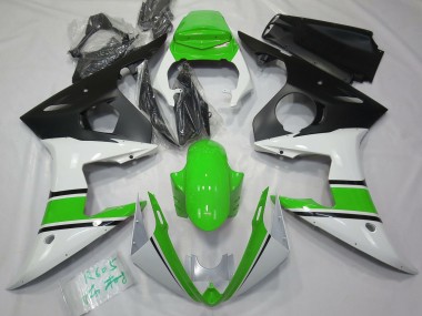 03-04 Glänzend Weiß & Grün R6 Motorrad Verkleidung