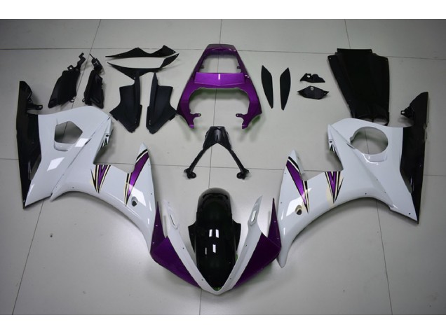 03-04 Glänzend Weiß & Lila Akzente R6 Motorrad Verkleidung