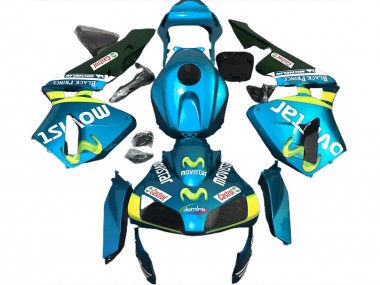 03-04 Hellblau Movistar CBR600RR Motorrad Verkleidung