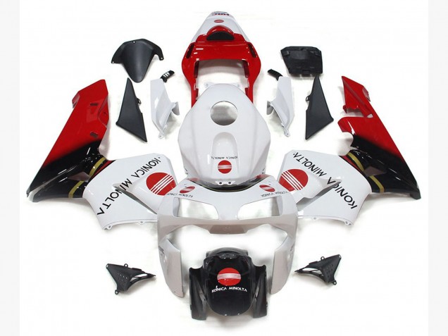 03-04 Konica Minolta Rot CBR600RR Motorrad Verkleidung 03-04 Konica Minolta Rot CBR600RR Motorrad Verkleidung
