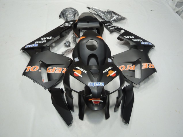 03-04 Matt Schwarz Repsol CBR600RR Motorrad Verkleidung 03-04 Matt Schwarz Repsol CBR600RR Motorrad Verkleidung