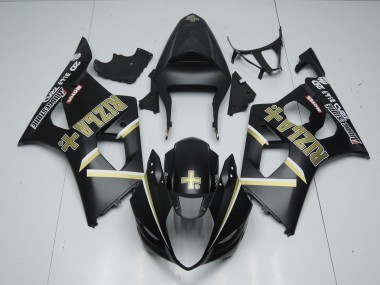 03-04 Matt Schwarz Rizla GSXR 1000 Motorrad Verkleidung