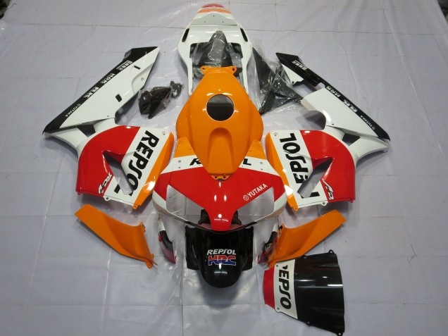 03-04 Weiß Orange Repsol CBR600RR Motorrad Verkleidung 03-04 Weiß Orange Repsol CBR600RR Motorrad Verkleidung