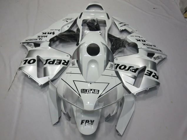 03-04 Weiß Silber Repsol CBR600RR Motorrad Verkleidung