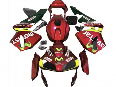 03-04 Tiefrot Movistar CBR600RR Motorrad Verkleidung