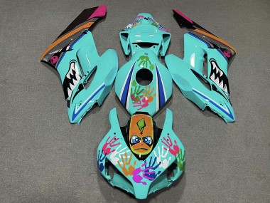04-05 Blaugrüner Hai CBR1000RR Motorrad Verkleidung