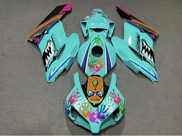 04-05 Blaugrüner Hai CBR1000RR Motorrad Verkleidung 04-05 Blaugrüner Hai CBR1000RR Motorrad Verkleidung