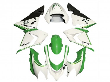 04-05 Glänzend Weiß & Grün ZX10R Motorrad Verkleidung