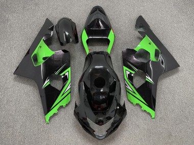 04-05 Glänzendes Schwarz & Grün GSXR 600-750 Motorrad Verkleidung