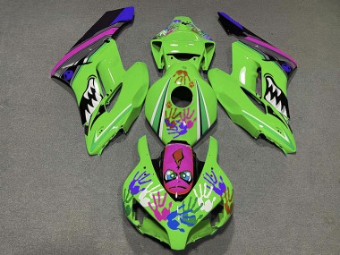 04-05 Grüner & Violetter Hai CBR1000RR Motorrad Verkleidung