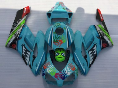 04-05 Hellblauer Hai CBR1000RR Motorrad Verkleidung