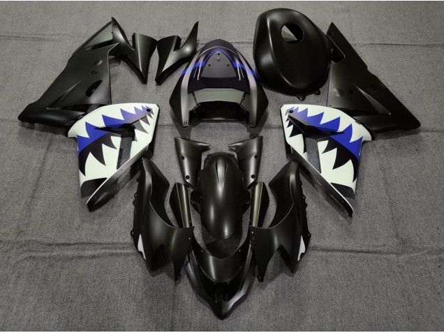 04-05 Matt Schwarzer & Tiefes Blauer Hai ZX10R Motorrad Verkleidung