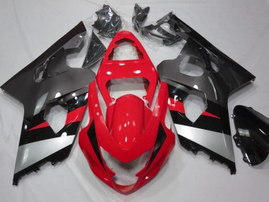 04-05 Rot & Silber Glänzend GSXR 600-750 Motorrad Verkleidung
