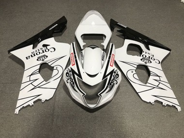 04-05 Schwarz Glänzend & Weiß Corona Stil GSXR 600-750 Motorrad Verkleidung