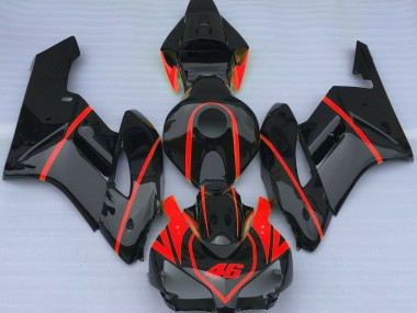 04-05 Schwarz Glänzend & Rot CBR1000RR Motorrad Verkleidung