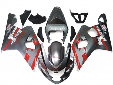 04-05 Silber & Rot Movistar GSXR 600-750 Motorrad Verkleidung