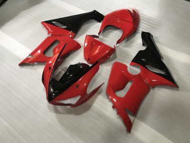 05-06 Benutzerdefiniert Rot & Schwarz ZX6R Motorrad Verkleidung
