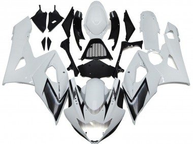 05-06 Glänzend Weiß Mit Silbernen Akzenten GSXR 1000 Motorrad Verkleidung