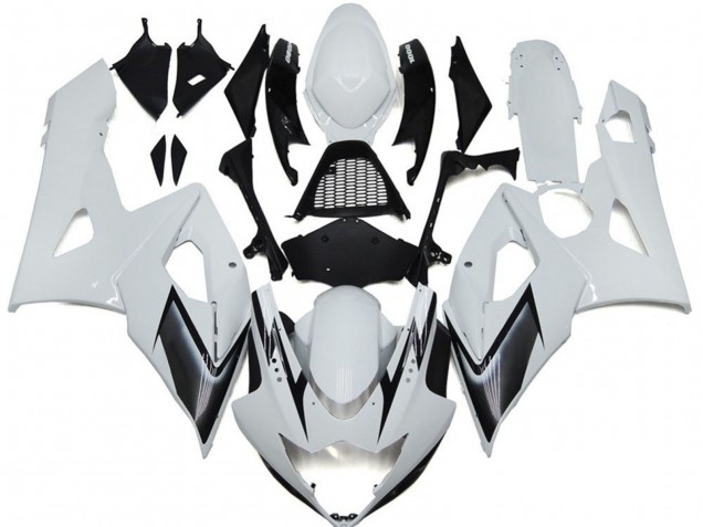 05-06 Glänzend Weiß Mit Silbernen Akzenten GSXR 1000 Motorrad Verkleidung 05-06 Glänzend Weiß Mit Silbernen Akzenten GSXR 1000 Motorrad Verkleidung