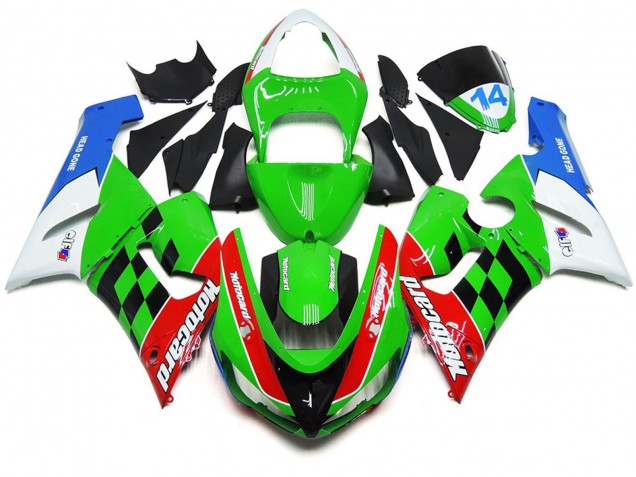 05-06 Mehrfarbig Kariert ZX6R Motorrad Verkleidung 05-06 Mehrfarbig Kariert ZX6R Motorrad Verkleidung