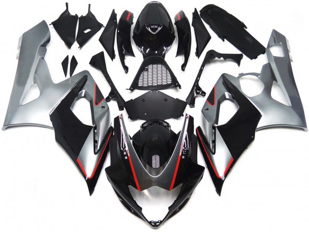 05-06 Schwarz & Silber Glänzend Mit Rot GSXR 1000 Motorrad Verkleidung 05-06 Schwarz & Silber Glänzend Mit Rot GSXR 1000 Motorrad Verkleidung