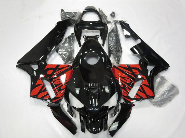 05-06 Schwarz & Tribal-Rot CBR600RR Motorrad Verkleidung 05-06 Schwarz & Tribal-Rot CBR600RR Motorrad Verkleidung