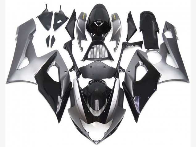 05-06 Silber & Glänzender Schwarzstil GSXR 1000 Motorrad Verkleidung