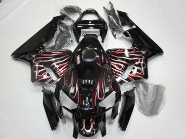 05-06 Silber & Rot Flamme CBR600RR Motorrad Verkleidung
