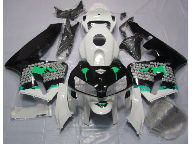 05-06 Türkisspritzer Auf Glänzendem Schwarz CBR600RR Motorrad Verkleidung