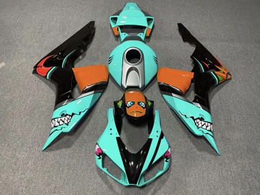 06-07 Cyanfarbener Hai CBR1000RR Motorrad Verkleidung