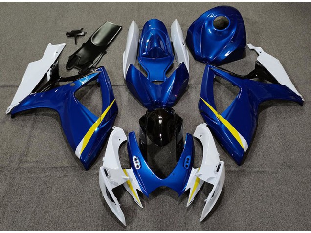 06-07 Glänzend Blau Weiß & Gelb GSXR 600-750 Motorrad Verkleidung 06-07 Glänzend Blau Weiß & Gelb GSXR 600-750 Motorrad Verkleidung