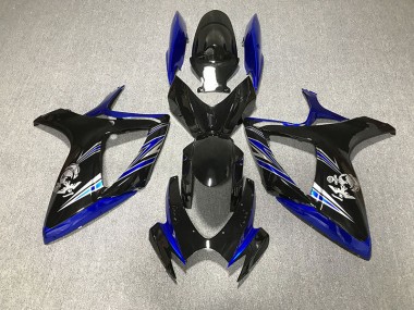 06-07 Glänzend Blau & Schwarz Custom GSXR 600-750 Motorrad Verkleidung