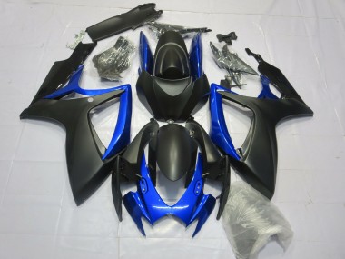 06-07 Matt Schwarz Glänzend Blau GSXR 600-750 Motorrad Verkleidung