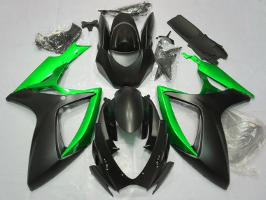 06-07 Matt Schwarz & Grün GSXR 600-750 Motorrad Verkleidung